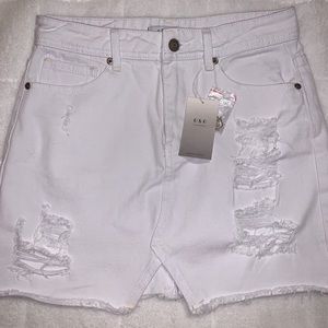 FOREVER 21 WHITE DENIM SKIRT